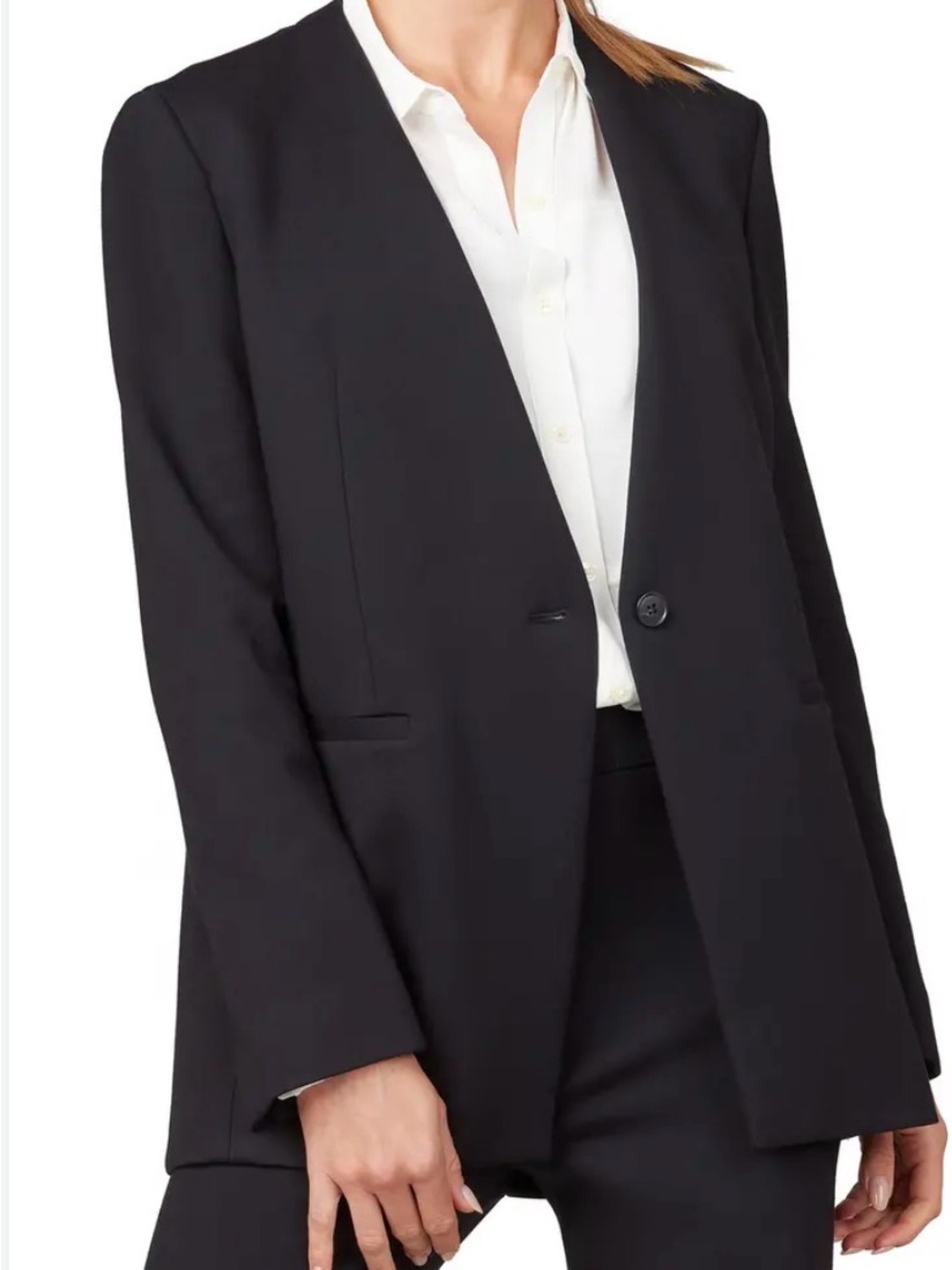 SPANX Women's Black Single-Button Tailored Blazer